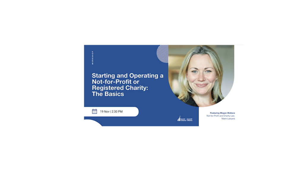 Starting and Operating a Not-for-Profit or Registered Charity webinar